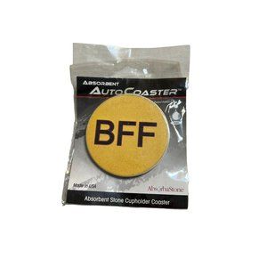 Absorbastone Absorbent Stone Cup Holder Coaster USA Yellow BFF NEW